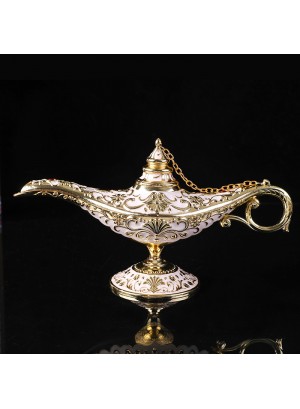 Wholesale Hot-saling 21*7*11cm Metal Crafts Aladdin Magic Lamp Retro New Style Wish Light Home Wedding Table Decor