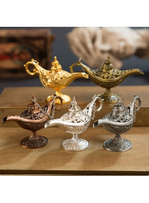 Newest Aladdin Magic Lamp Creative Wish Light Zinc Alloy Metal Desktop Ornaments