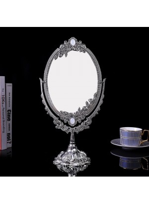 European Metal Makeup Mirror Exquisite Vintage Mirror Home Ornament Creative Double-sided Mirror